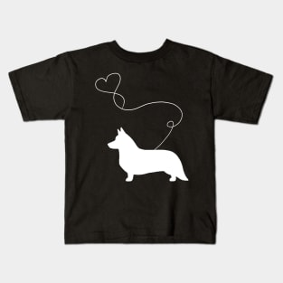 dog cute welsh corgi heart Kids T-Shirt